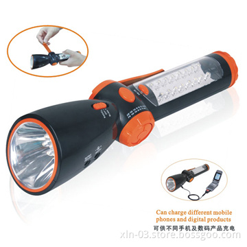 Crank dynamo led flashlight radio
